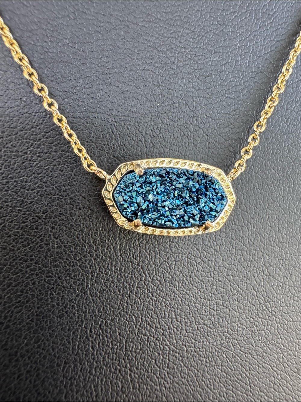 Kendra Scott Elisa Gold & Blue Drusy Necklace